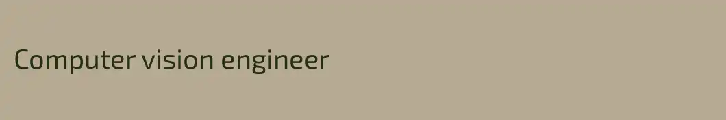 Computer vision engineer